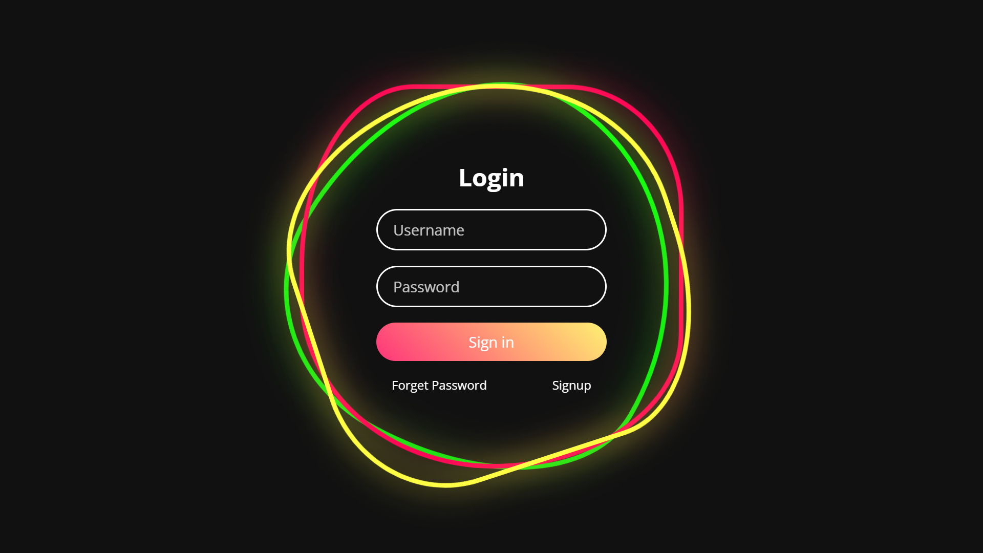 Animated Login Page